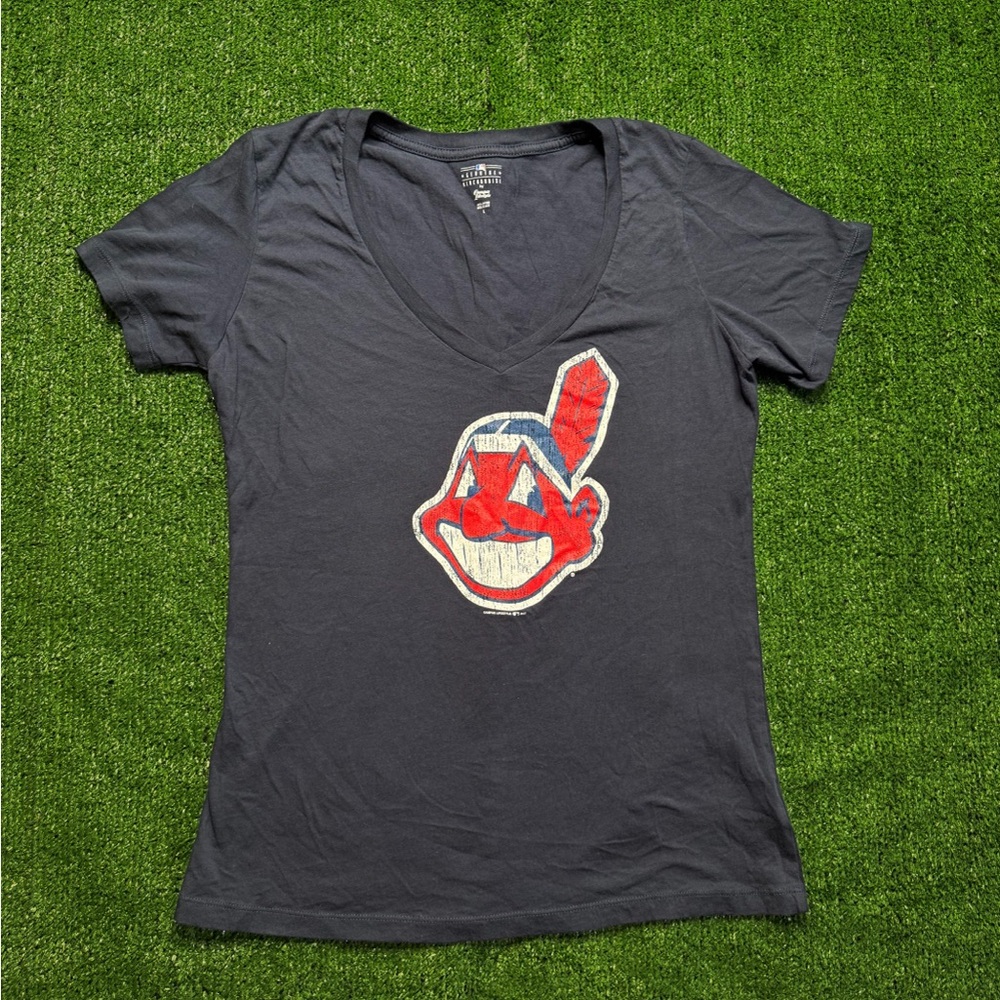 Cleveland Indians Chief Wahoo Navy Graphic T-Shirt